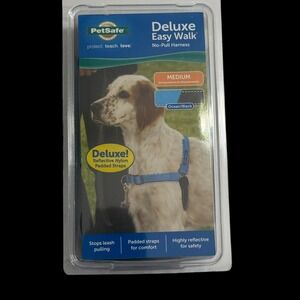 PetSafe Deluxe Easy Walk No Pull Dog Harness Size Medium Ocean Blue Reflective